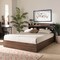 Baxton Studio Christopher Walnut Finished Wood Queen Size Platform Bed with Shelves 164-10514 - alternate 6